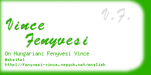 vince fenyvesi business card